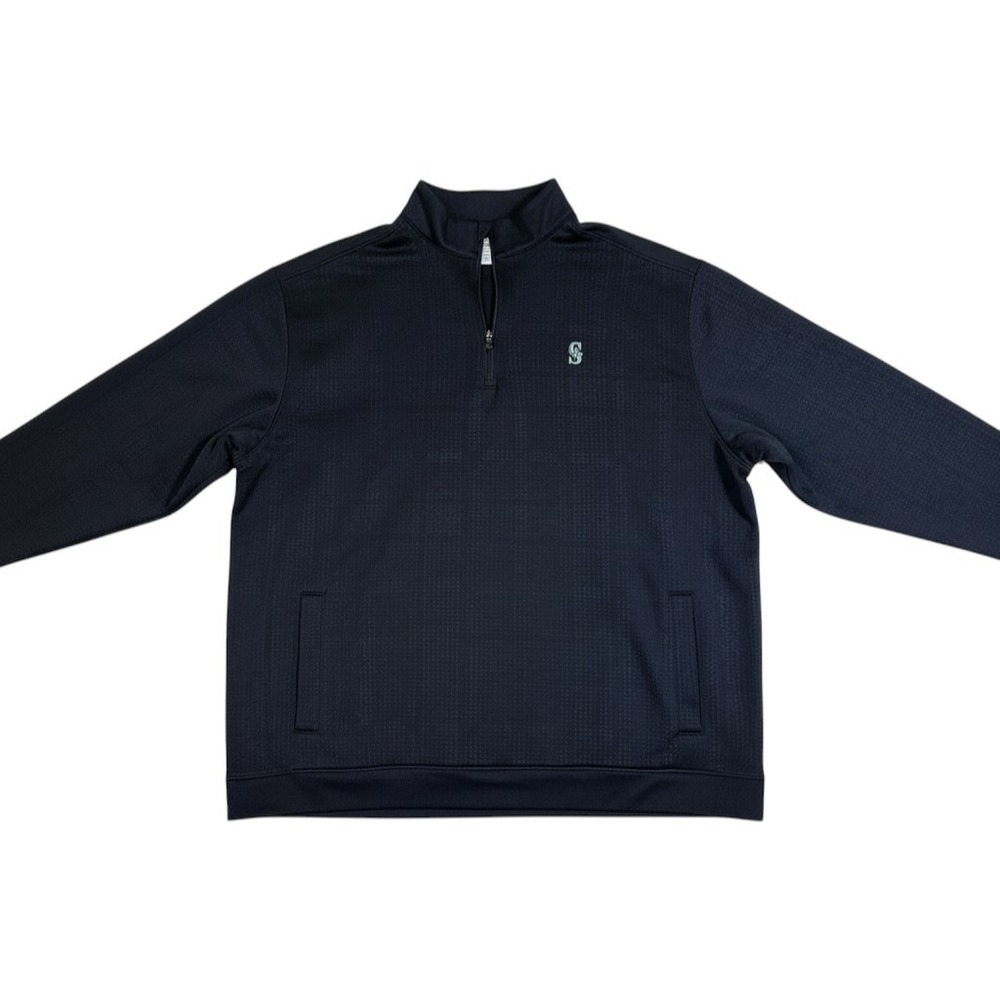 Cutter & Buck Seattle Mariners CB DryTec Half Zip Pullover Jacket Black XXXL
